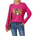 thumbnail image 4 of SNKSDGM Hauts à Manches Longues pour Femmes Décontracté Chic Printemps 2026 T-Shirt de Noël Imprimé Lettre T-Shirt Graphique Arbre de Noël Col Rond Manches Longues m, 4 of 6