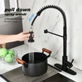 thumbnail image 4 of High Arc 360 Rotation Pull Out Sprayer Kitchen Faucet Matte Black Stainless Steel Single Hole, 4 of 7