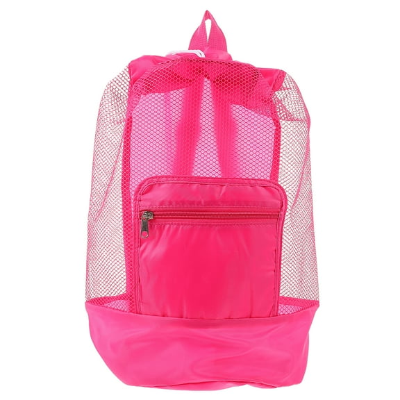 Large Mesh Beach Bag Beach Toy Bag Kids Toy Storage Pouch Swimming Gear Backpack