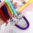 thumbnail image 6 of Retractable Coil Spring Keychain Spiral Cord Coil Keychain Holder Coil Springs Keychain Elastic Wrist Lanyard with Lobster Clasp BLACK, 6 of 8