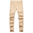 thumbnail image 2 of Boy's Skinny Fit Comfy Jeans Ripped Destroyed Distressed Stylish Slim Washed Denim Jeans Pants Khaki 16, 2 of 7