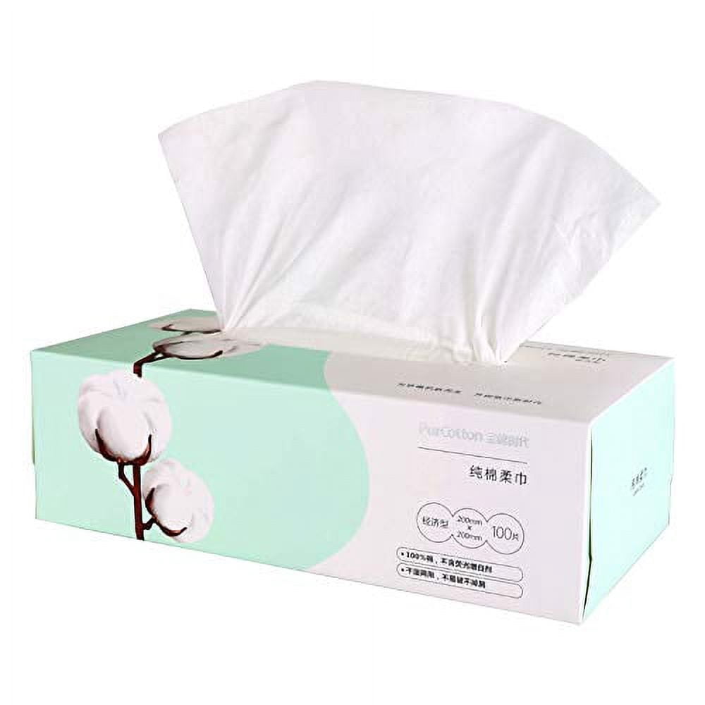 Set of 3 PurCotton Quality Cotton Tissue 100% Cotton 100pc/BX Pack 200mmx200mm Sheet Super Soft 原厂正品 (300 Pack) …