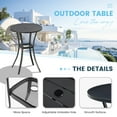 thumbnail image 3 of Vicllax Outdoor Patio Bar Set Bistro Set Metal Modern Style for Garden 27.6"Lx27.6"Wx37.4"H (3 Pcs), 3 of 8