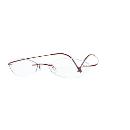 EBE Women Titanium Rimless Shield Burgundy Frames Eyeglasses t1006 t1006