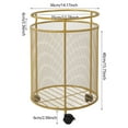 thumbnail image 5 of Modern Laundry Hamper on Wheels, 14.17in Round Gold Frame, Ventilated Mesh & Towel Rail, 55lb Capacity, Easy-Move Storage Cart, 5 of 15