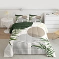 thumbnail image 2 of Homewish Mid Century Geometric 3 Pieces Queen Comforter Set for Teens Boys Girls,Minimalist Stripes Ultra Soft Bedding Sets,Vintage Aesthetic Bedding Comforter Set,Lightweight Room Decor,Reversible, 2 of 8