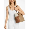 thumbnail image 5 of Michael Kors Women's Voyager Large Color-Block Signature Logo Tote Bag (Camel Multi) 35S5GV6T7B-222, 5 of 5