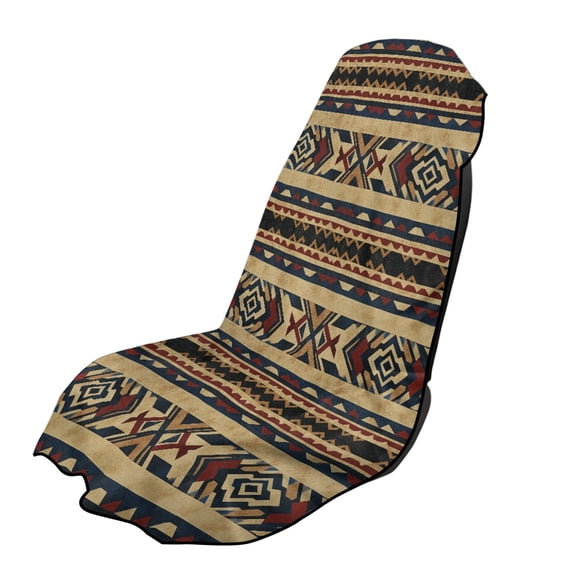 XYZCANDO Brown Geometric Print Car Seat Towel Covers Easy Install for Swimming Gym Outdoor Sports, Soft Easy Installation Car Seats Towel Protector Non-Slip