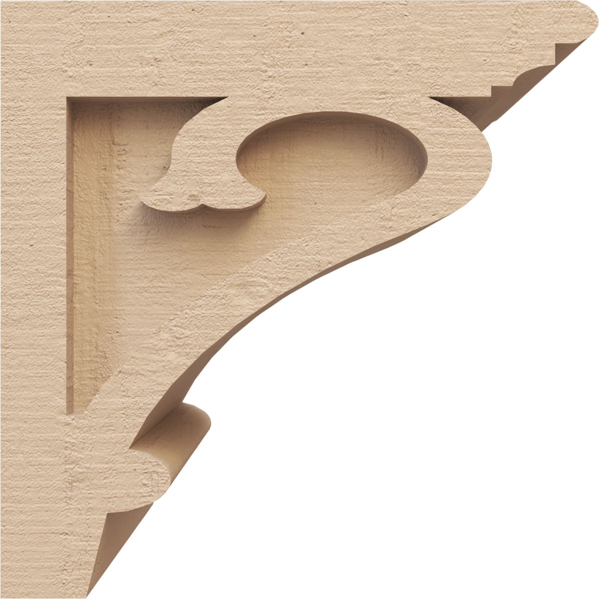 7"W x 7"D x 7"H Wide Mayflower Rough Cedar Woodgrain TimberThane Corbel, Primed Tan