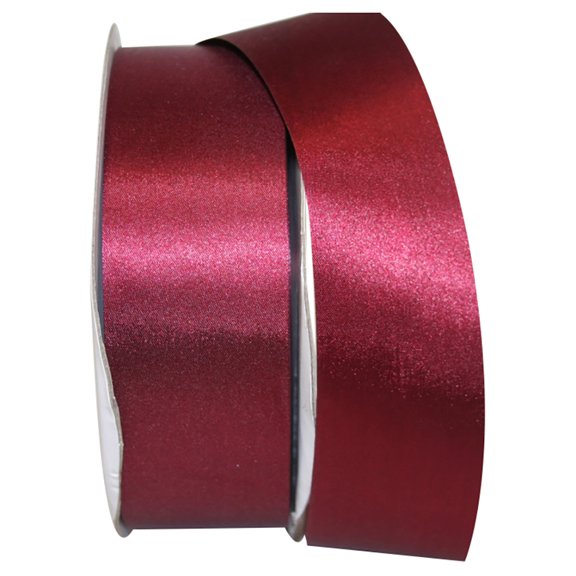 Reliant Ribbon - 5100-090-16C, Single Face Sf Satin With Soft Finish Ribbon, Burgundy, 1-7/8 Inch, 100 Yards