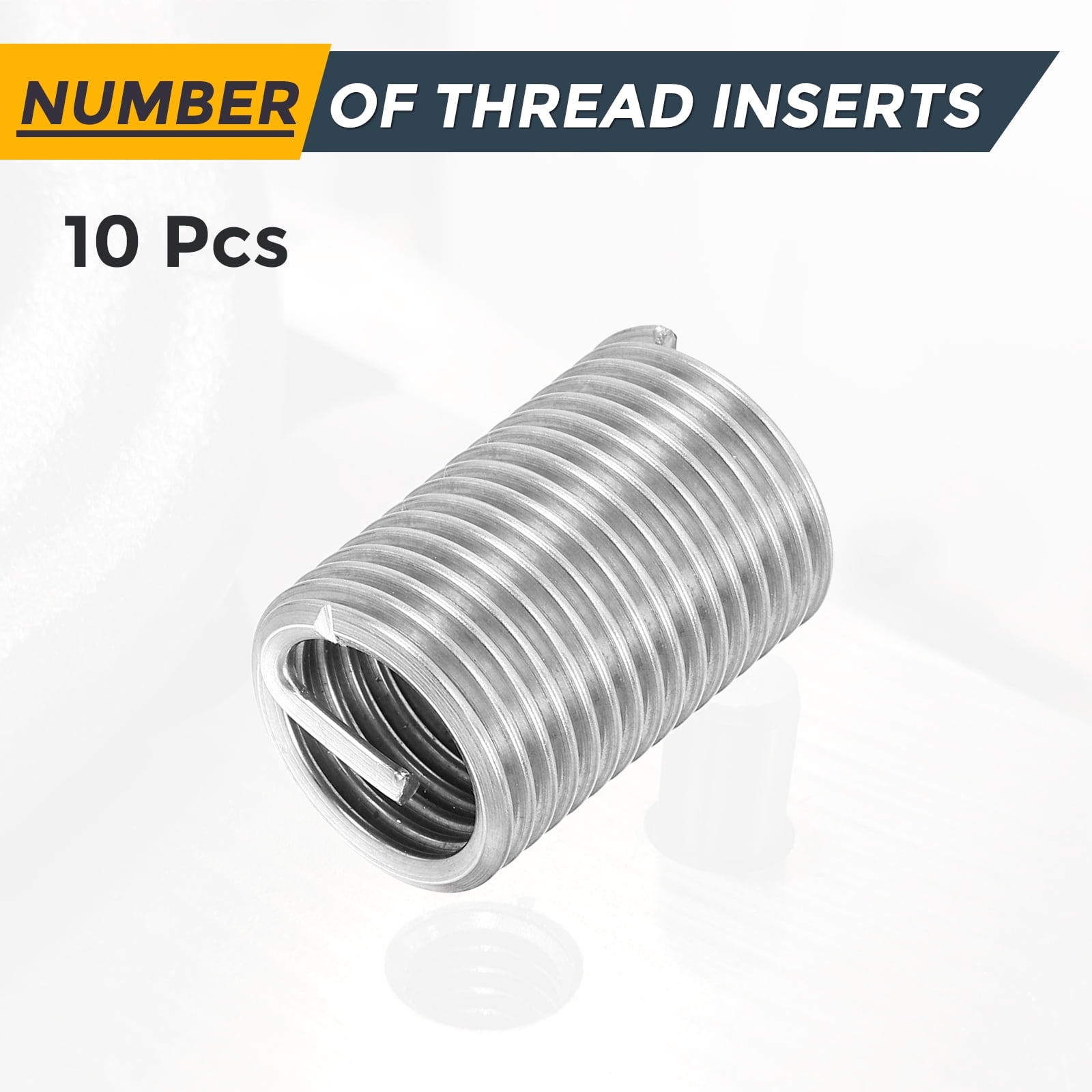 Uxcell 10pcs Wire Thread Inserts M18 x 2.5 x 2.5D Metric Helical Threaded Sleeve