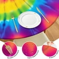 thumbnail image 4 of Rainbow Tie Dye Mandala Pattern Round Fitted Tablecloth with Elastic Edge,Dining Table Cover Waterproof,Outdoor Round Tablecloth for Camping,Dining,Indoor and Outdoor, 4 of 7