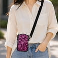 thumbnail image 4 of WIRESTER Cell Phone Pouch Sleeve Case for with Adjustable Crossbody Strap Neck Lanyard for Women Men Working Walking Travelling - Black/Hot Pink Leopard, 4 of 5