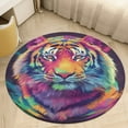 thumbnail image 4 of Tiger Animal Graffiti Washable Round Rug -Circle Area Rugs for Nursery Bedroom, Vintage Non Slip Non Shedding Low Pile Carpet for Living Room Coffee Table Entryway, 4 of 6