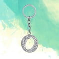 thumbnail image 2 of Simple Stylish Letter Key Chain Metal Rhinestones Key Ring Alphabet Keychain Bag Pendant Charm Birthday Gift (Letter O), 2 of 8