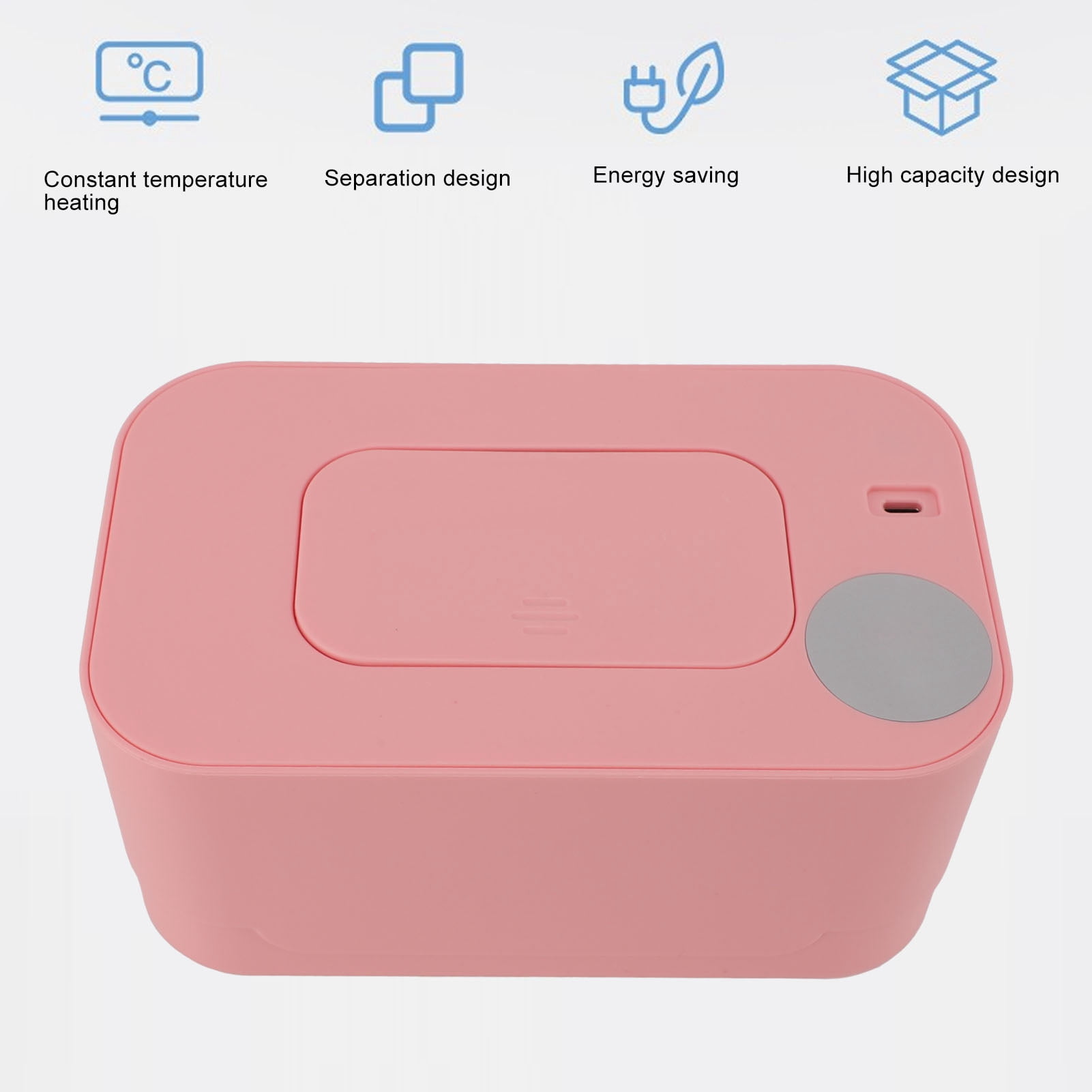 Suodoka Portable Baby Wipe Warmer Pink Constant Temperature Moist Wipe Dispenser Compact Travel Case for Vehicle Home Use (7.87 in / 20.0 cm)
