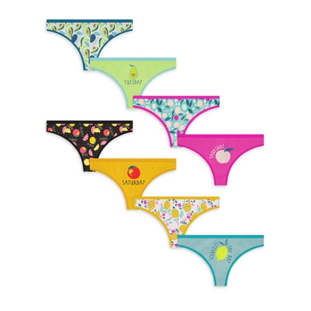 

No Boundaries Women s Days of the Week Thong 8 Pack