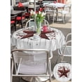 thumbnail image 5 of Outdoor Tablecloths with Umbrella Hole & Zipper, Texas Star Retro Round Tablecloths 60 Inch, Vintage Red Wooden Berry Waterproof Table Cloth, Patio/Pool/Picnic Table Covers, 5 of 8