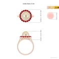 thumbnail image 5 of ANGARA Golden South Sea Cultured Pearl & Ruby Double Halo Ring in 14K Rose Gold for Women | June Birthstone, Birthday, Anniversary, Jewelry Gift for Women | Pearl Ring, 5 of 9