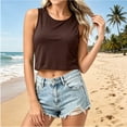 thumbnail image 6 of cocolona Summer Womens Crop Tank Tops Crew Neck Sleeveless Basic Shirts Trendy Casual Workout Solid Color Blouses, 6 of 6