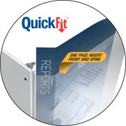 Stride QuickFit Landscape Spreadsheet Round Ring View Binder, 3 Rings, 1.5 Capacity, 11 x 8.5, White -STW97120