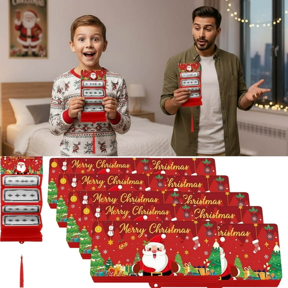 10pcs Christmas Red Envelope Set (10 Card Slots) - Festive Party Red Envelope Money Box, Ideal for Christmas Cash & Small Gifts, Easy to Store & Reuse, 7*3.15in, B