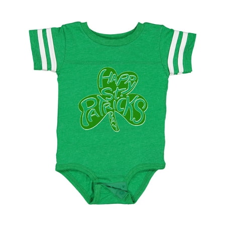 

Inktastic Happy St. Patrick s Day- green shamrock cutout Boys or Girls Baby Bodysuit