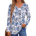 thumbnail image 2 of Fantaslook Womens Tops Dressy Casual Pleated Blouses V Neck Long Sleeve Shirts Fall Tunic Tops, 2 of 7