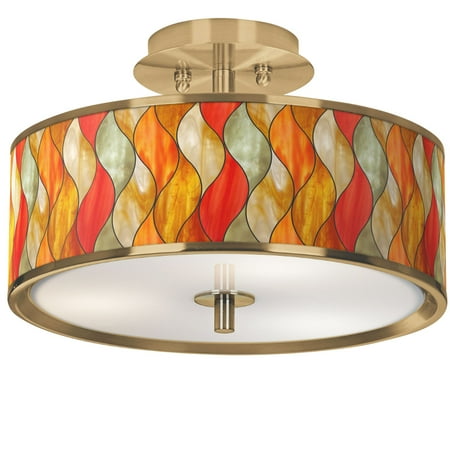 

Giclee Glow Flame Mosaic Gold 14 Wide Ceiling Light
