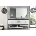 thumbnail image 5 of James Martin Furniture 388-V72D-GW-BN-DGG 72 in. Columbia Glossy White Double Bathroom Vanity with Glossy Dark Gray Solid Surface Top, 5 of 7