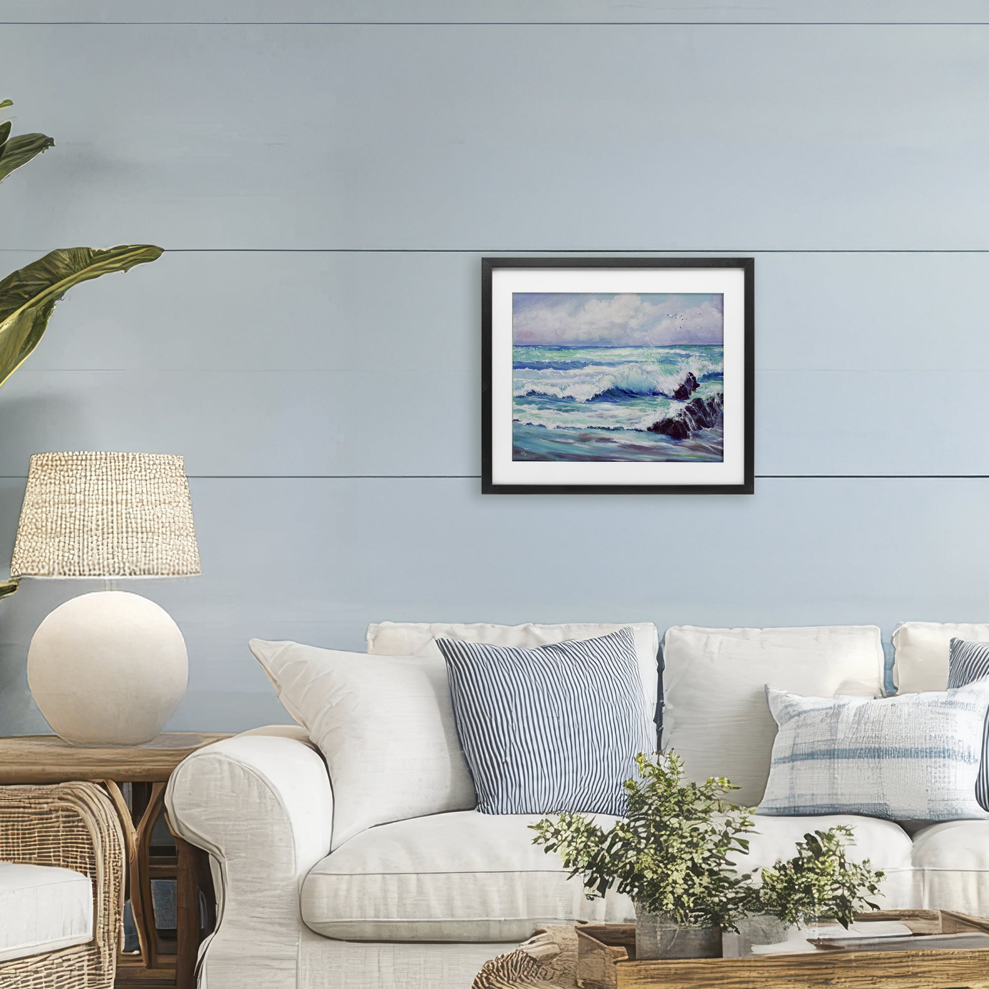 Stupell Industries Down By The Sea Black Framed Print Under Glass, design by Lee Ann Zirbes