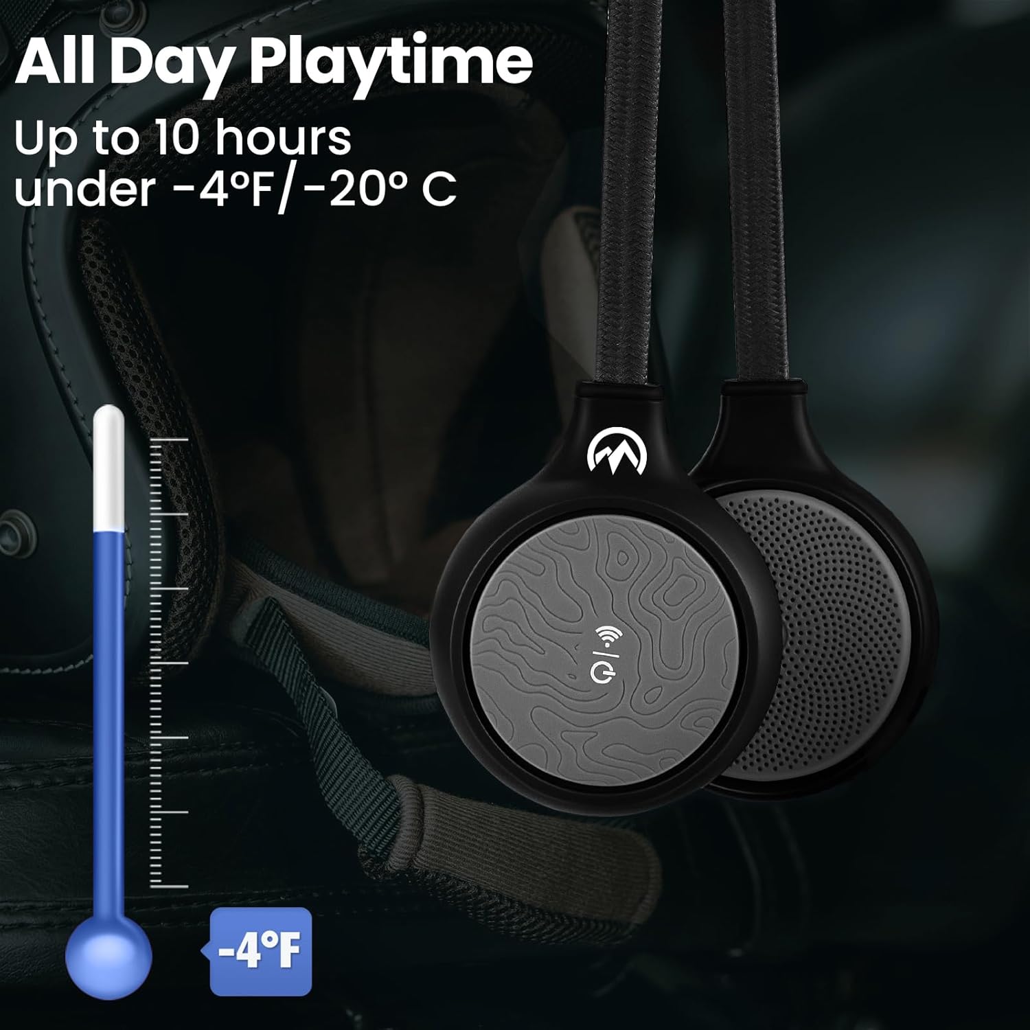 OutdoorMaster Wireless Bluetooth 5.0 Ski Helmet Drop-in Headphones HD Speaker Chip Compatible with Audio-Ready Helmet with Built-in Mic for Motorcycling Easy Control Buttons IP45 Sweat-Resistance