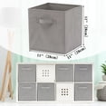 thumbnail image 5 of Aovky 11 Inch Cube Storage Bins Organizer, 6 Pack Collapsible Fabric Storage Cube Bins with Handle, Foldable Closet Organizer and Storage Baskets for Shelves, Office, Gray, 5 of 8