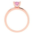 thumbnail image 4 of Solitaire Engagement Ring for Women - 1ct Simulated Pink Diamond in 14K Rose Gold Promise Ring, 4 of 6