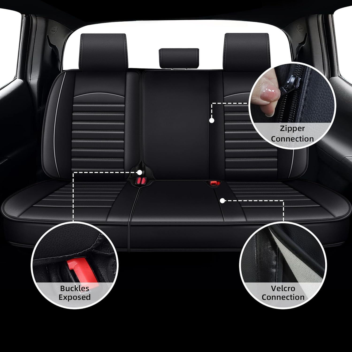 Custom Seat Covers Fit for Toyota Tacoma: 2024-2025 Full Set Fit for Toyota Tacoma Truck Double Crew Cab Semi-Custom Car Seat Covers Faux Leather Automotive Seat Cushion Protectors