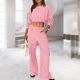 thumbnail image 2 of Conjunto de sudadera y pantalón corto liso para mujer conjunto de chándal holgado informal sencillo, 2 of 6