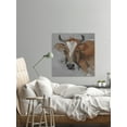 thumbnail image 4 of "Big Brown Cow" Painting Print on Wrapped Canvas, 4 of 7