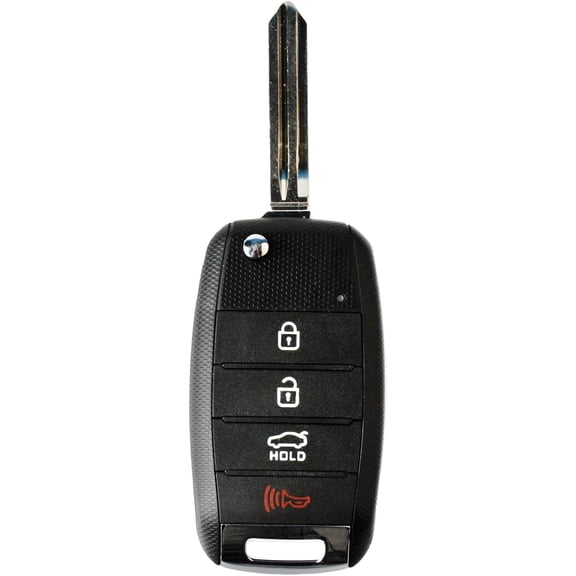 Keyless Entry Remote for Forte (2017-2018) - Black Plastic Flip Key with 4 Buttons