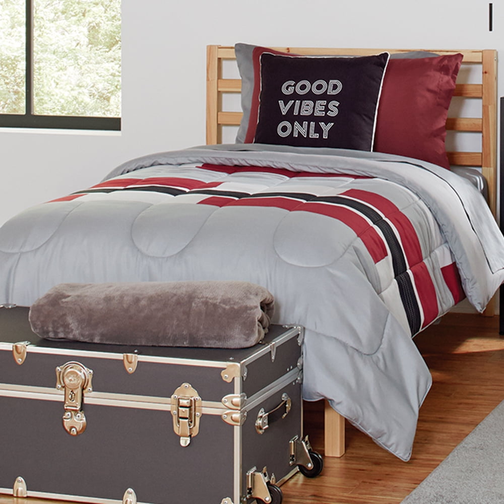 The Varsity Pak in Tyler Burgundy and Gray, 27Piece Twin XL Bedding