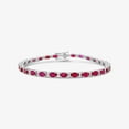 thumbnail image 2 of 925 Ruby with diamond oval Tennis Bracelet,14K Gold plated Ruby Bracelet Genuine Ruby Bracelet, Bracelet gift for her, 2 of 3