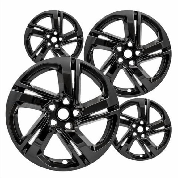 18 inch Gloss Black ABS Wheel Skins Set Compatible with 2018-2023 GMC Terrain SLT, SLE & Impostors for 22968931 Wheel Series