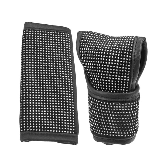 Unique Bargains Universal Car Handbrake Cover Bling Rhinestone Gear Shift Knob Decoration Assorted Color (Set of 2)