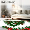 thumbnail image 2 of ODIKA 6'x9' Machine Washable Non-Slip Area Rug, Jolly Christmas Tree Framed by Evergreen Sprigs High Traffic Rug, Green, 614846, 2 of 7
