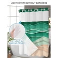 thumbnail image 4 of No Hook Cloth Fabric Shower Curtain with Snap in Liner, Geometric Green Waterproof Shower Curtains Set with See Through Top Window, Ocean Wave Stripes Modern Abstract Beach Bath Curtains 48"x72", 4 of 6