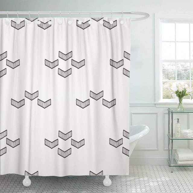 ABPHQTO Patrón de flechas alineadas Chevrones Resumen Cepillo de acento Doodle Cortina de ducha 152x180 cm ABPHQTO PKNMT60x72Shower-5337