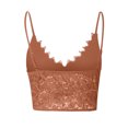 thumbnail image 6 of Fesfesfes Women Vest Crop Wireless Bras Lingerie Sexy V-Neck Hollow Lace Underwear Camisole Summer Tank Tops with Built in Bras, 6 of 7