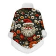 thumbnail image 5 of APEXFWDT Womens Christmas Cute Fleece Fuzzy Cape Poncho Coat Xmas Printed Pullover Poncho Cape Shawl Wrap for Fall Winter, 5 of 6