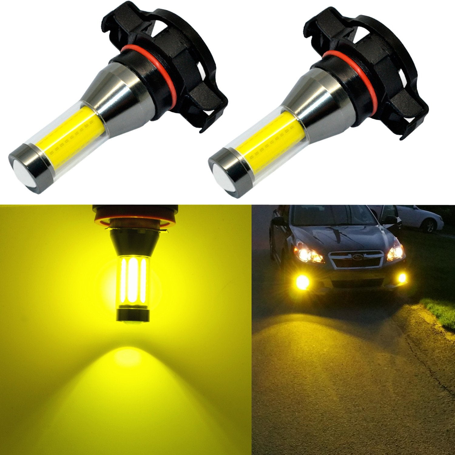 Alla Lighting 2000 Lumens High Power 3030 36-SMD Extremely Super Bright 6000K White 12276 2504 PSX24W LED Bulbs for Fog Driving Light Lamps Replacement