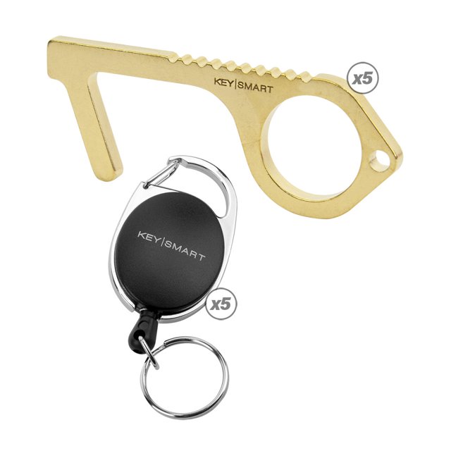 Combo de herramientas de mano de latón KeySmart CleanKey (paquete de 5)