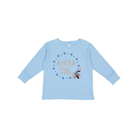 Inktastic Alaska Girl Forget-Me-Not Flower Girls Long Sleeve Toddler T-Shirt